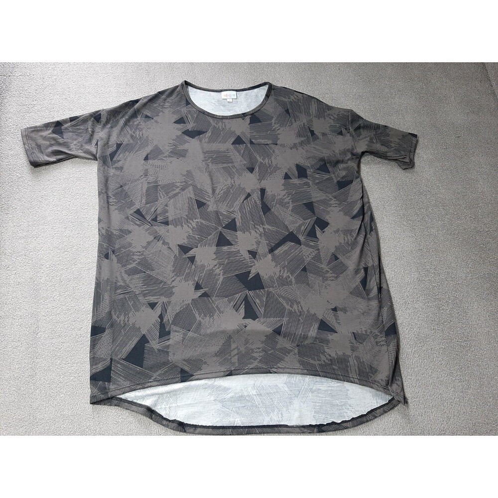 Lu La Roe Short Sleeve Shirt Womens Small S Gray Black Top